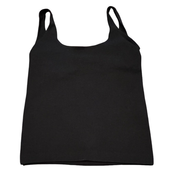 Guess Compression Tank Top M/L Black Ribbed Scoop Neck New - Picture 5 of 5